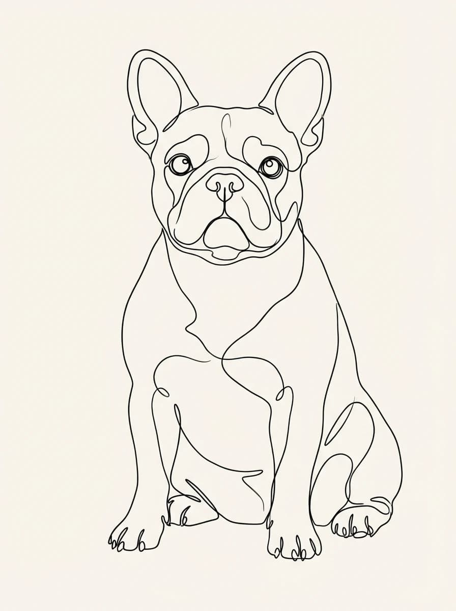 Pet Line Art pet portrait example 2