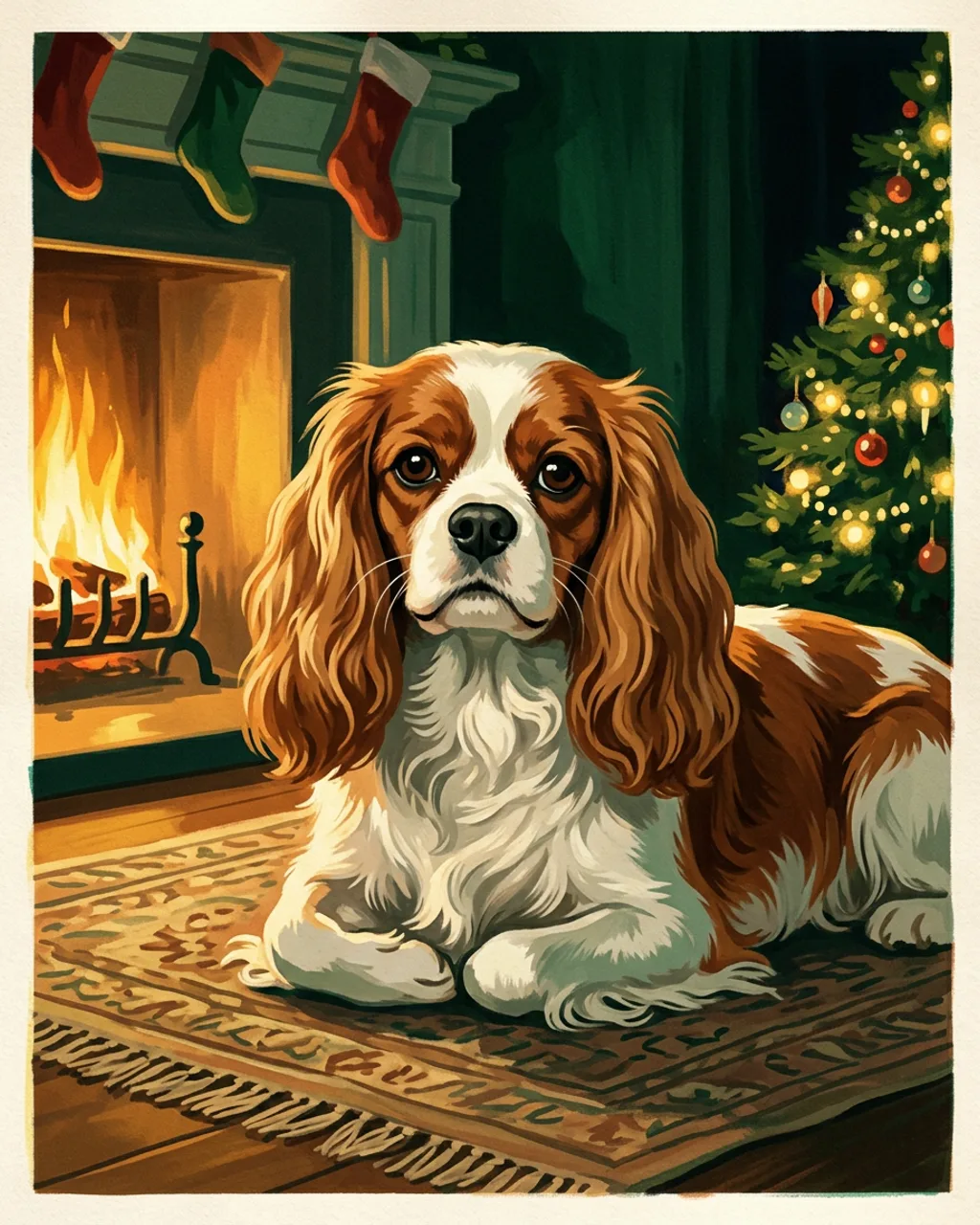 Pet Christmas AI-generated pet portrait